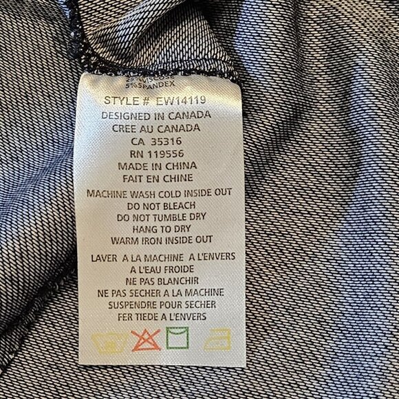 Elena Wang Top Womens L Indigo LS Lace Pullover Chambray Stretch Boho Whimsigoth - Picture 11 of 13